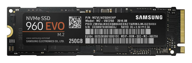Samsung SSD 250GB 960 EVO M.2 Type2280 PCIe3.0×4 NVMe1.2 V-NAND搭載 3年保証 日本サムスン正規品 MZ-V6E250B/IT 