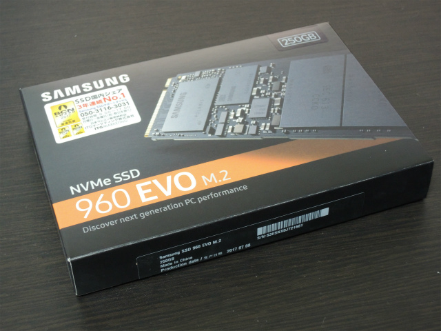 ストレージ　Samsung SSD 250GB 960 EVO M.2